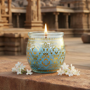 Mogra Scented Jar Candle, 28.5 g | Festive Stone Palace Collection, 2025-26