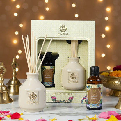 Cedar &amp; Mahogany Reed Diffuser Set