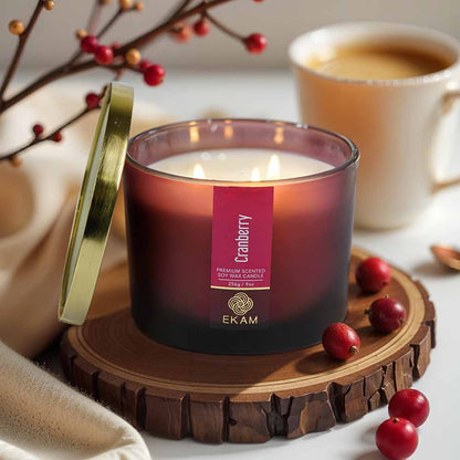 Cranberry 3 Wick Scented Candle