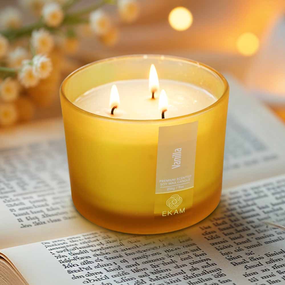 Vanilla 3 Wick Scented Candle – EKAM