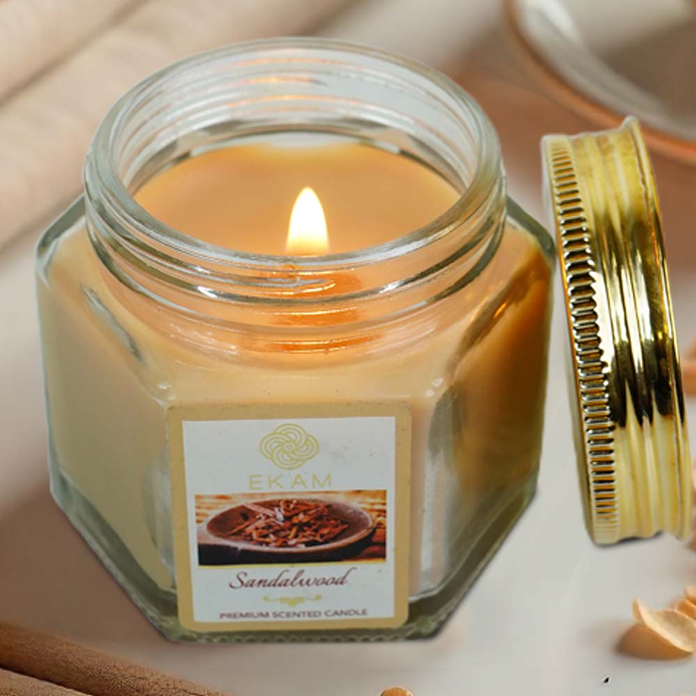 Sandalwood Hexa Jar Scented Candle