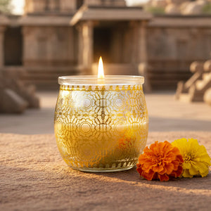 Temple Bloom Scented Jar Candle, 28.5 g | Festive Stone Palace Collection, 2025-26