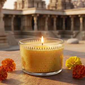 Temple Bloom Scented Bowl Candle, 85 g| Festive Stone Palace Collection, 2025-2