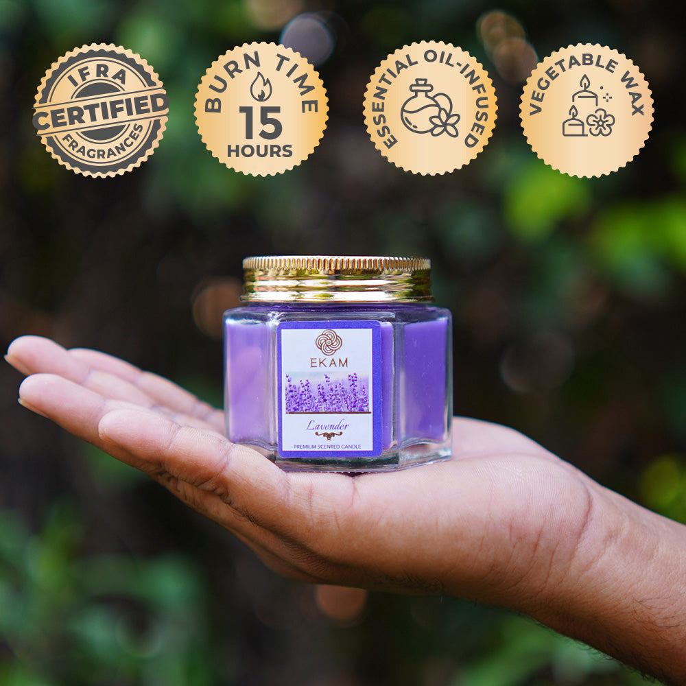 Lavender Hexa Jar Scented Candle