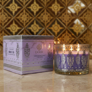 Lavender Scented 3 Wick Candle, 213 g| Festive Sheesh Mahal Collection, 2025-26
