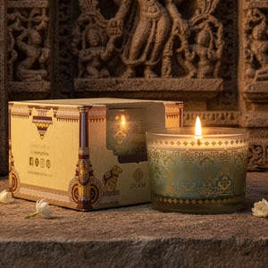 Mogra Scented Bowl Candle, 85 g| Festive Stone Palace Collection, 2025-26