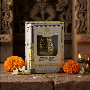 Temple Bloom Scented Jar Candle, 28.5 g | Festive Stone Palace Collection, 2025-26