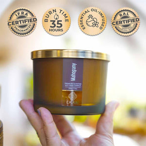 Mahogany 3 Wick Scented Candle