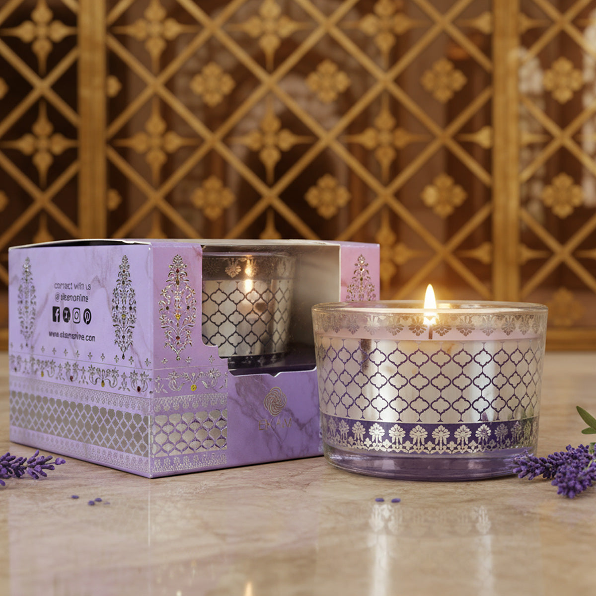 Lavender Scented Bowl Candle, 85 g| Festive Sheesh Mahal Collection, 2025-26