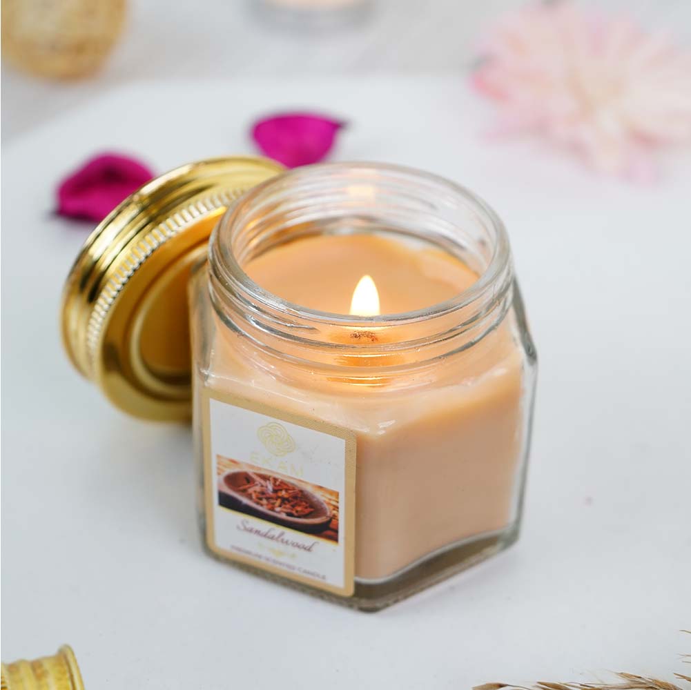 Sandalwood Hexa Jar Scented Candle