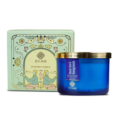 Black Tea &amp; Pomegranate 3 Wick Scented Candle