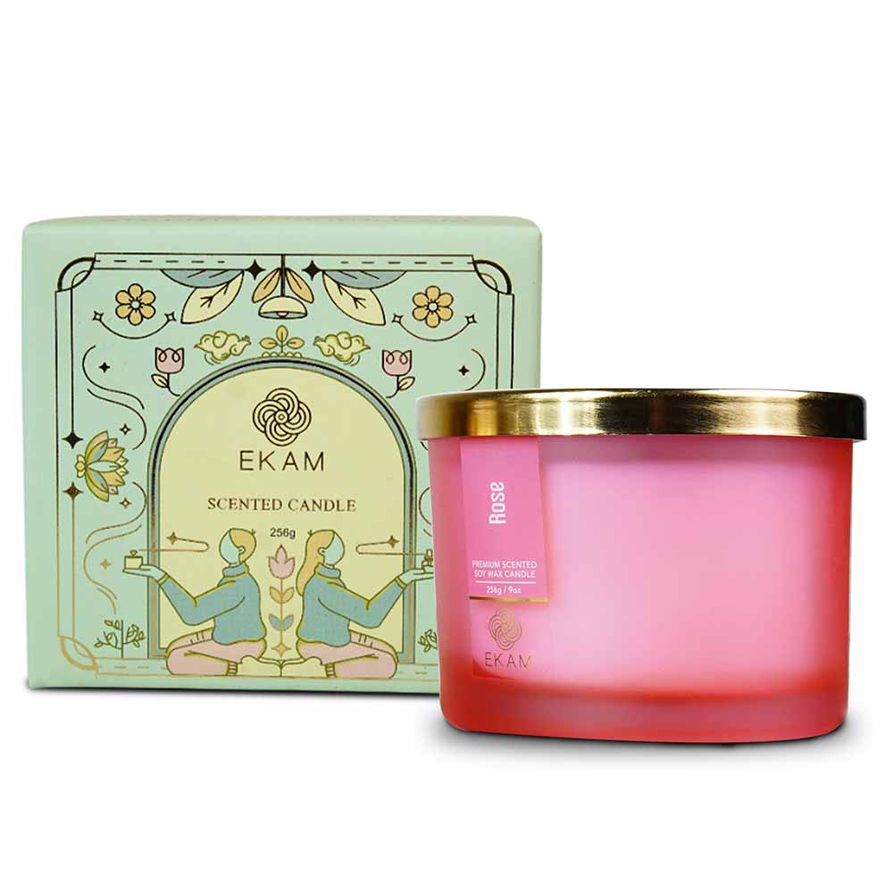 Rose 3 Wick Scented Candle