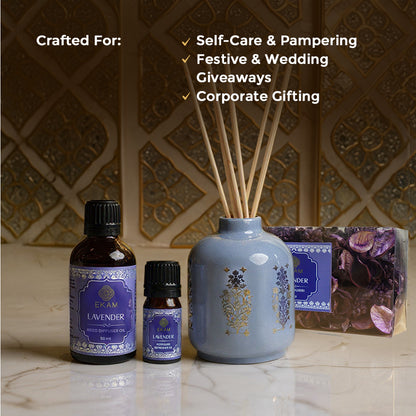 Lavender Scented Reed Diffuser &amp; Potpourri Gift Set| Festive Sheesh Mahal Collection, 2025-26