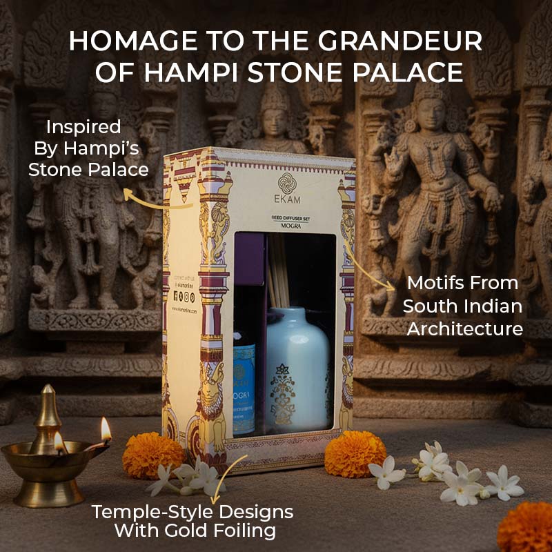 Mogra Reed Diffuser Gift Set| Festive Stone Palace Collection, 2025-26