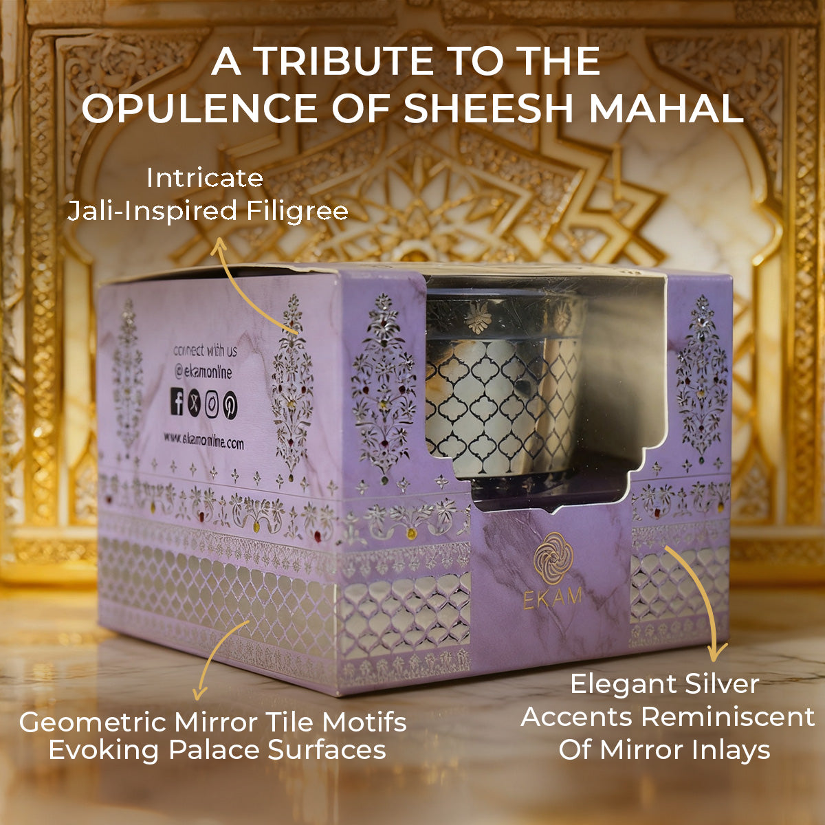 Lavender Scented Bowl Candle, 85 g| Festive Sheesh Mahal Collection, 2025-26