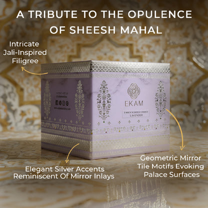 Lavender Scented 3 Wick Candle, 213 g| Festive Sheesh Mahal Collection, 2025-26