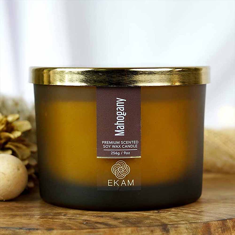 Mahogany 3 Wick Scented Candle