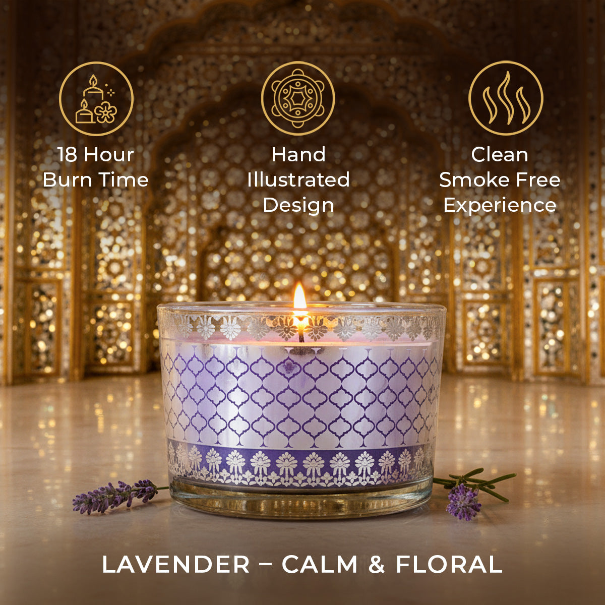 Lavender Scented Bowl Candle, 85 g| Festive Sheesh Mahal Collection, 2025-26