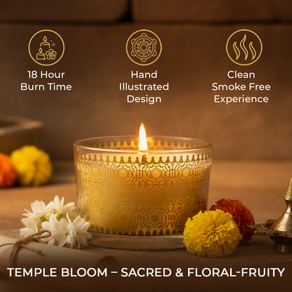 Temple Bloom Scented Bowl Candle, 85 g| Festive Stone Palace Collection, 2025-2