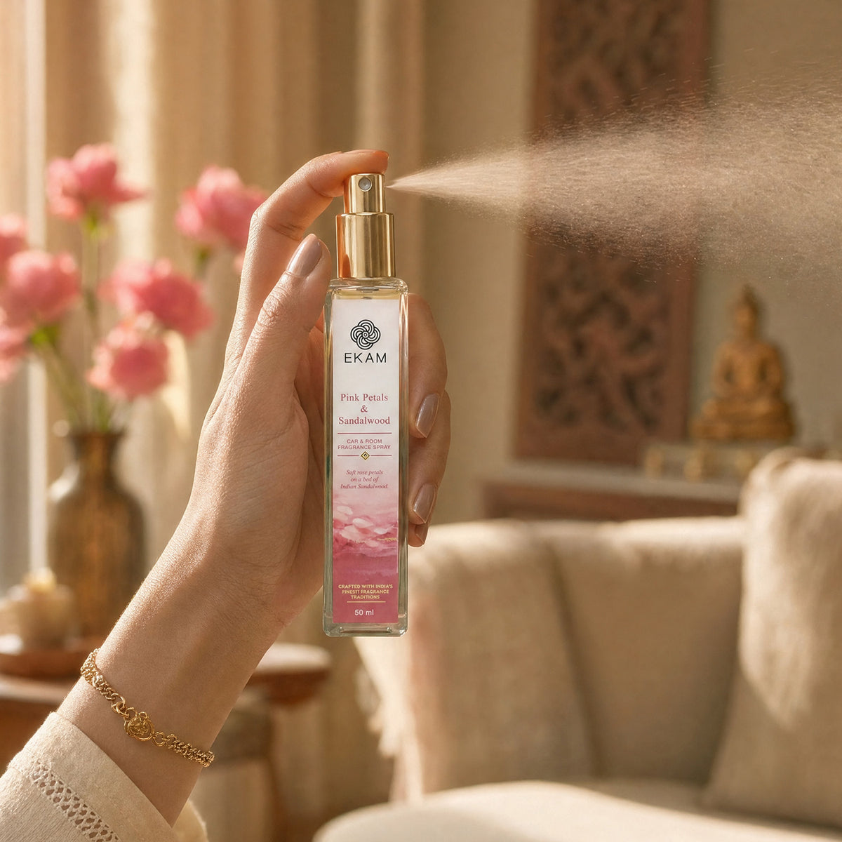 PINK PETALS &amp; SANDALWOOD ROOM &amp; CAR SPRAY