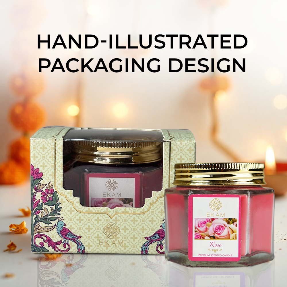 Rose Hexa Jar Scented Candle