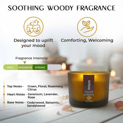 Mahogany 3 Wick Scented Candle