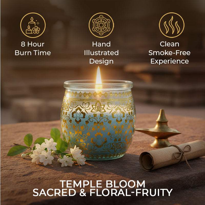 Mogra Scented Jar Candle, 28.5 g | Festive Stone Palace Collection, 2025-26