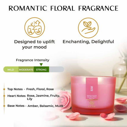 Rose 3 Wick Scented Candle