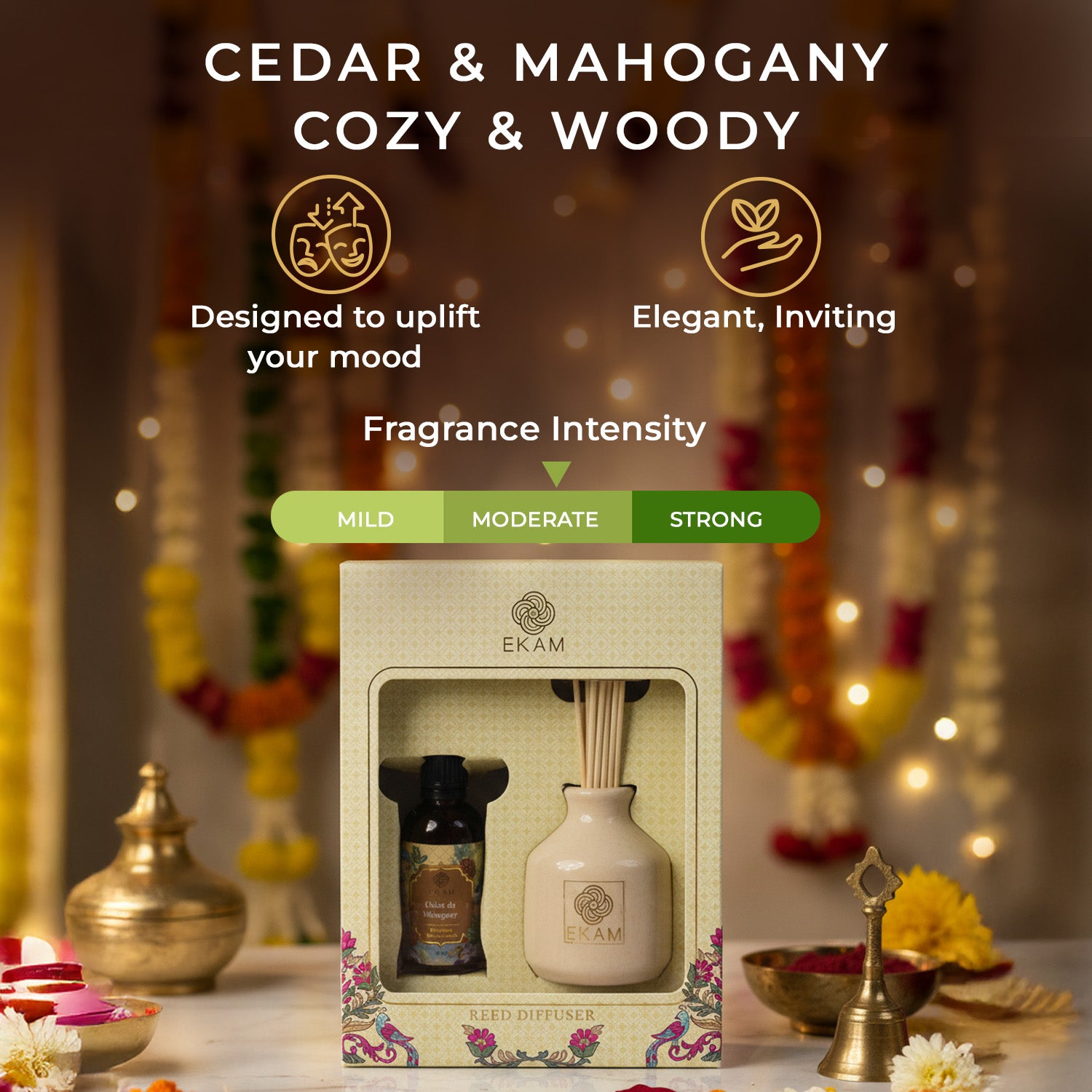 Cedar &amp; Mahogany Reed Diffuser Set