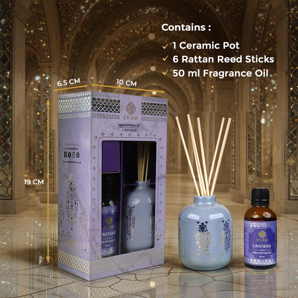 Lavender Scented Reed Diffuser Set| Festive Sheesh Mahal Collection, 2025-26