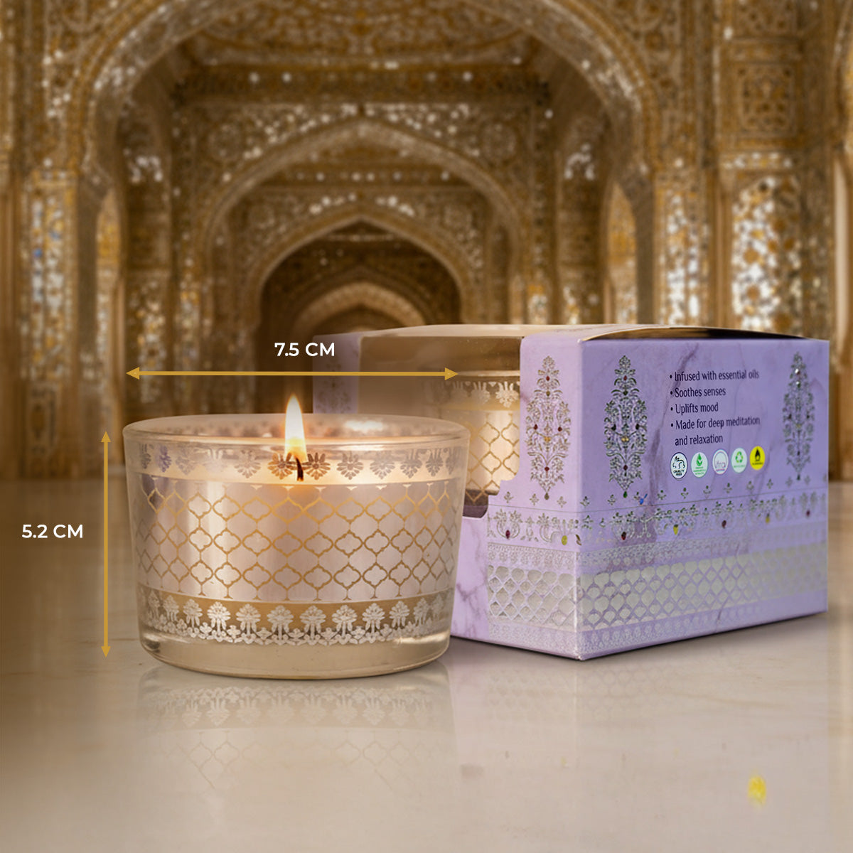 Mahogany Scented Bowl Candle, 85 g| Festive Sheesh Mahal Collection, 2025-26