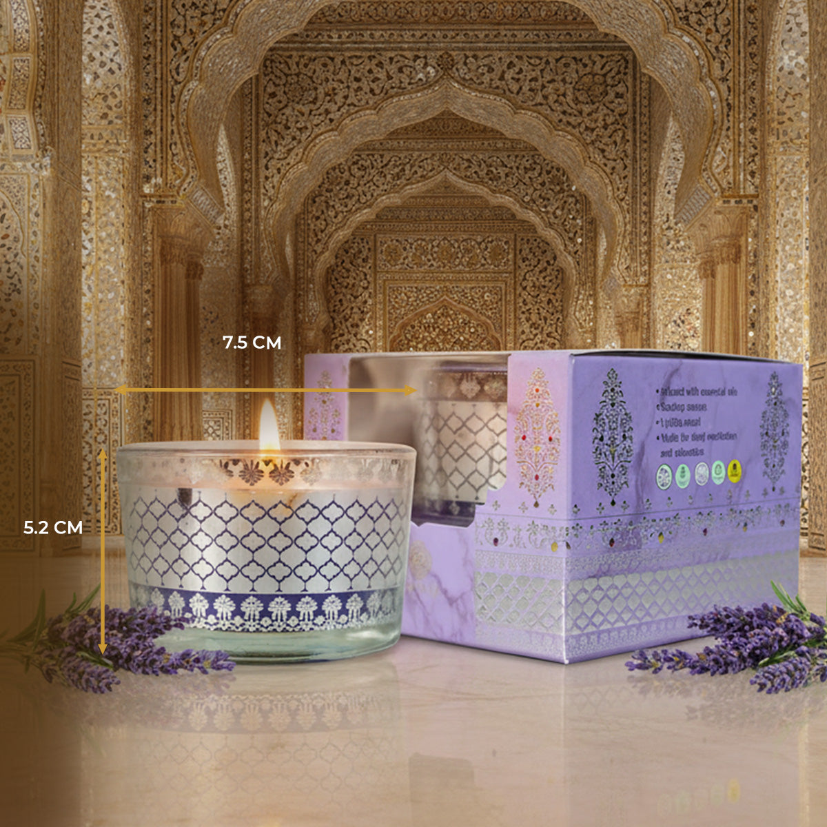 Lavender Scented Bowl Candle, 85 g| Festive Sheesh Mahal Collection, 2025-26