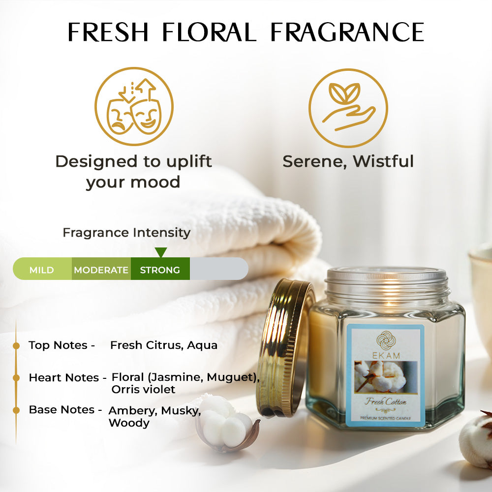Fresh Cotton Hexa Jar Scented Candle
