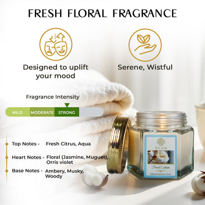 Fresh Cotton Hexa Jar Scented Candle