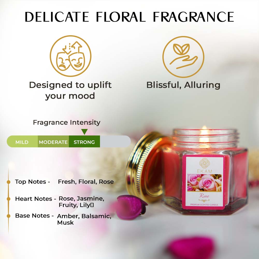 Rose Hexa Jar Scented Candle