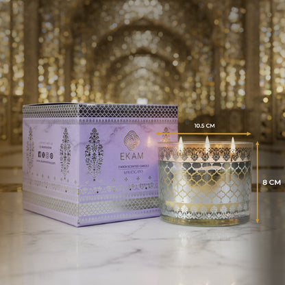 Mahogany Scented 3 Wick Candle, 213 g| Festive Sheesh Mahal Collection, 2025-26