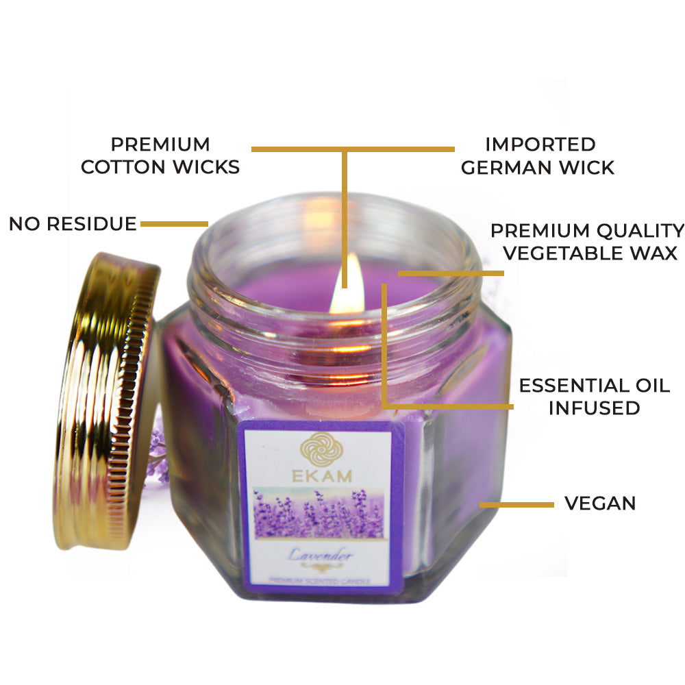 Lavender Hexa Jar Scented Candle