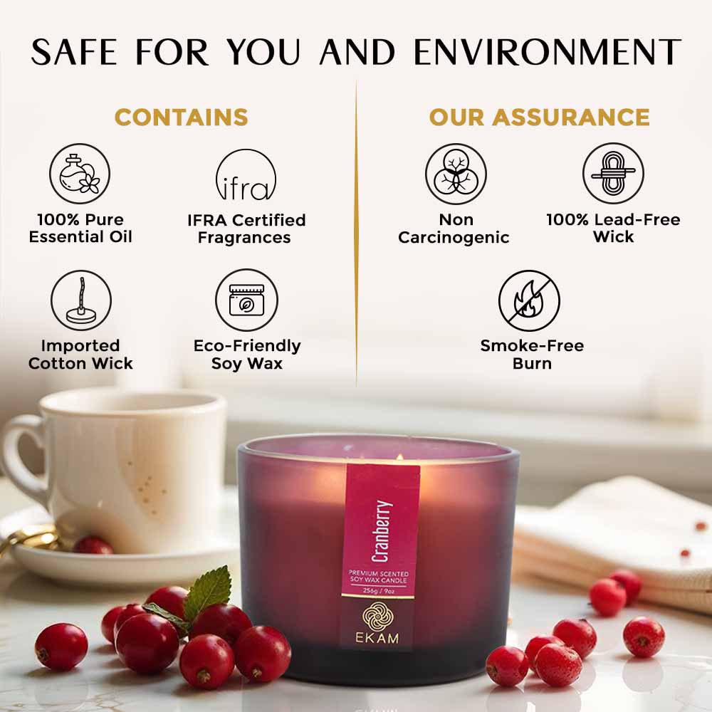 Cranberry 3 Wick Scented Candle