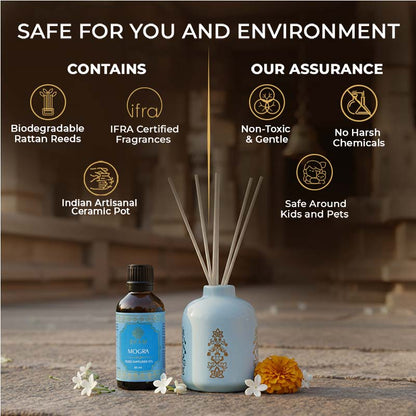 Mogra Reed Diffuser Gift Set| Festive Stone Palace Collection, 2025-26