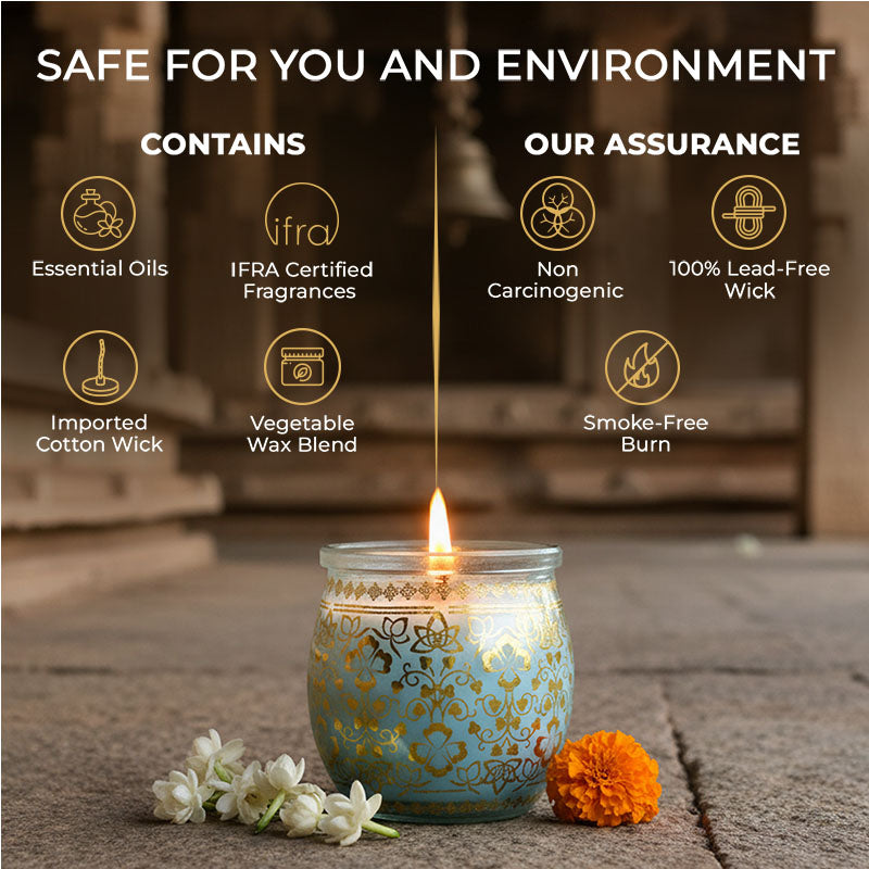 Mogra Scented Jar Candle, 28.5 g | Festive Stone Palace Collection, 2025-26
