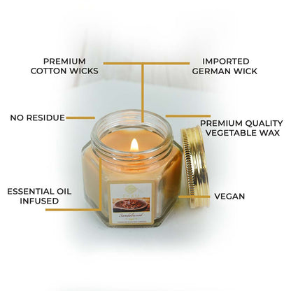 Sandalwood Hexa Jar Scented Candle