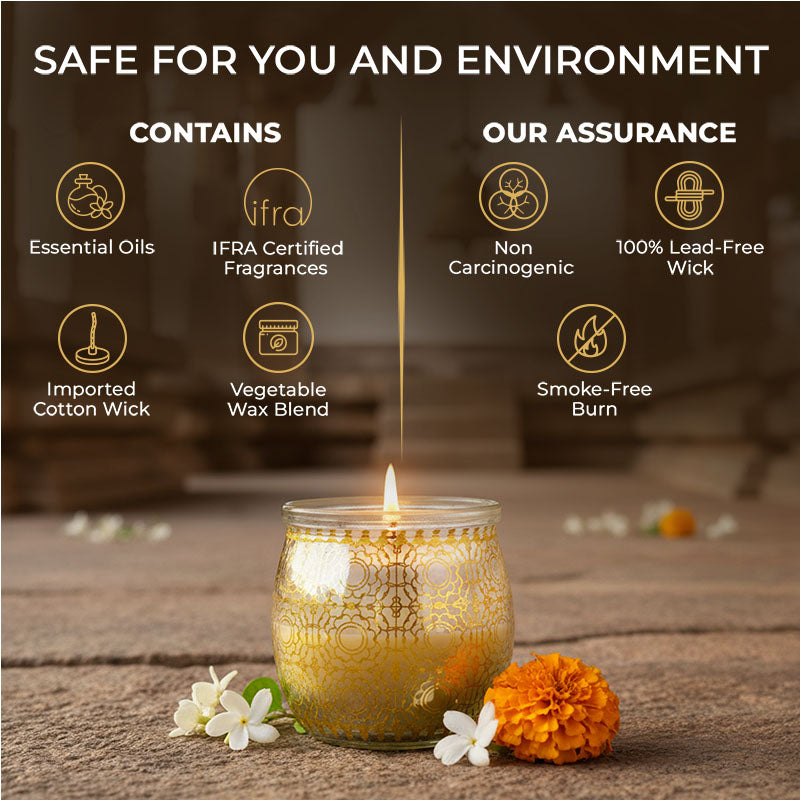 Temple Bloom Scented Jar Candle, 28.5 g | Festive Stone Palace Collection, 2025-26