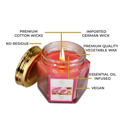 Rose Hexa Jar Scented Candle