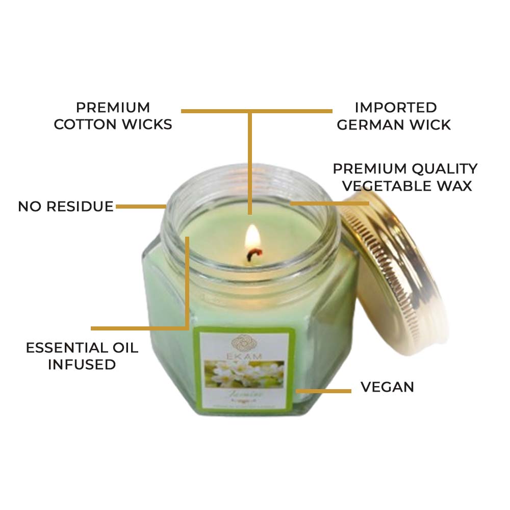 Jasmine Hexa Jar Scented Candle