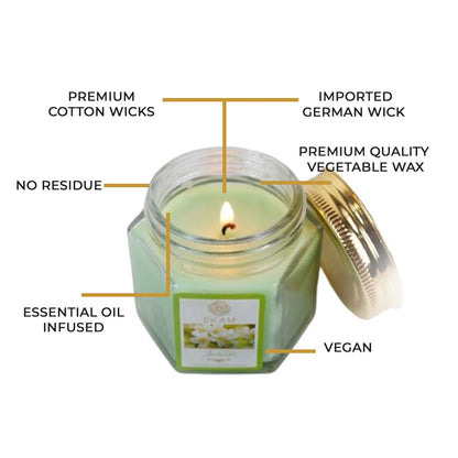 Jasmine Hexa Jar Scented Candle