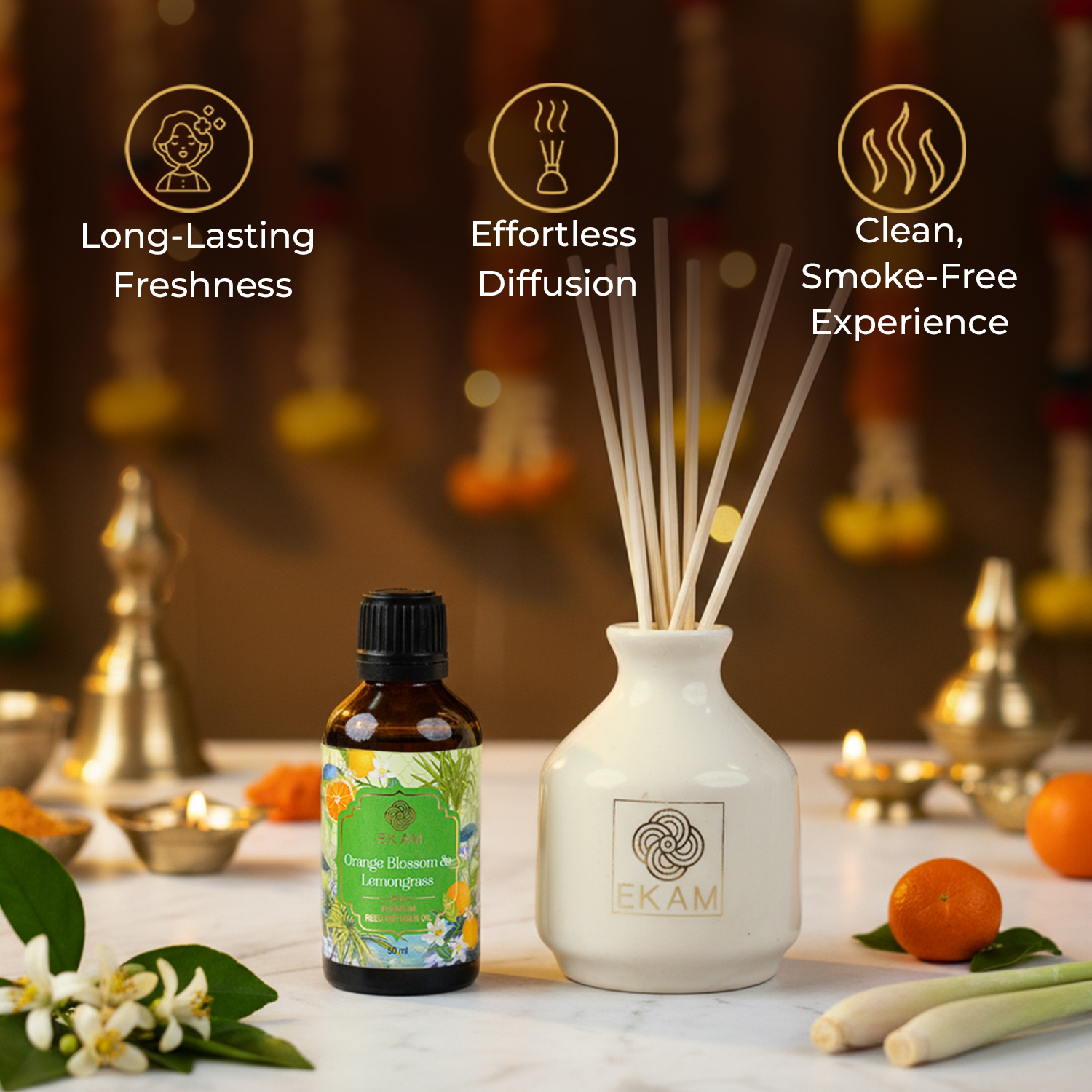 Orange Blossom &amp; Lemongrass Reed Diffuser Set