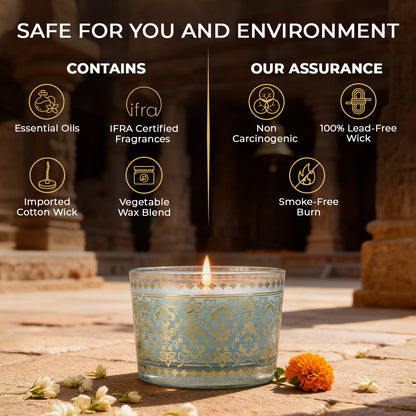 Mogra Scented Bowl Candle, 85 g| Festive Stone Palace Collection, 2025-26