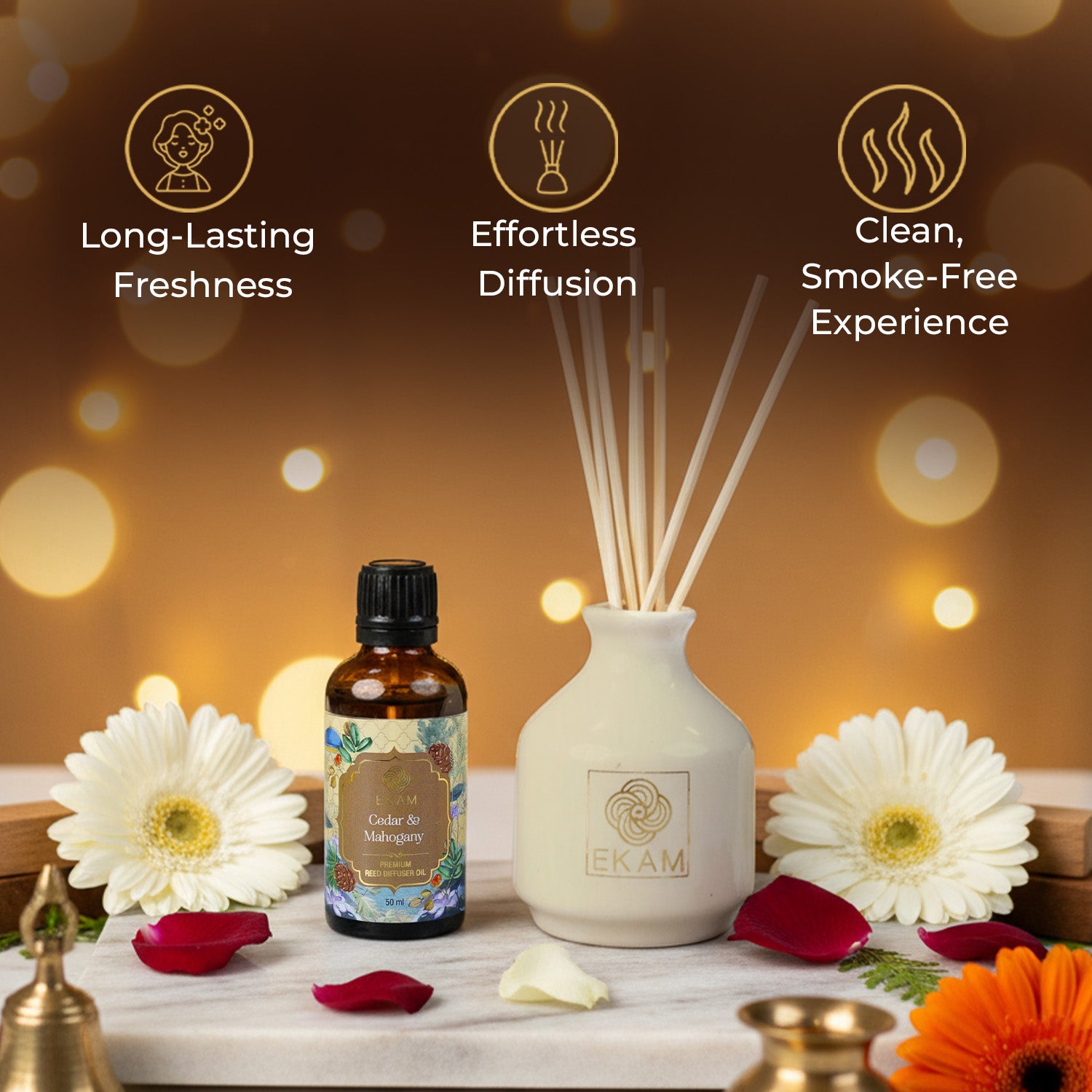 Cedar &amp; Mahogany Reed Diffuser Set