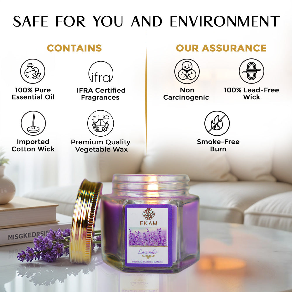 Lavender Hexa Jar Scented Candle