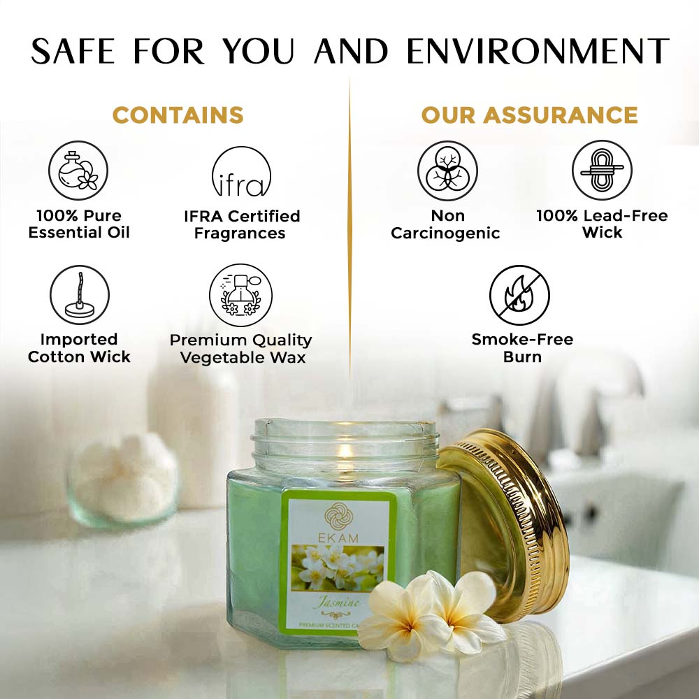 Jasmine Hexa Jar Scented Candle